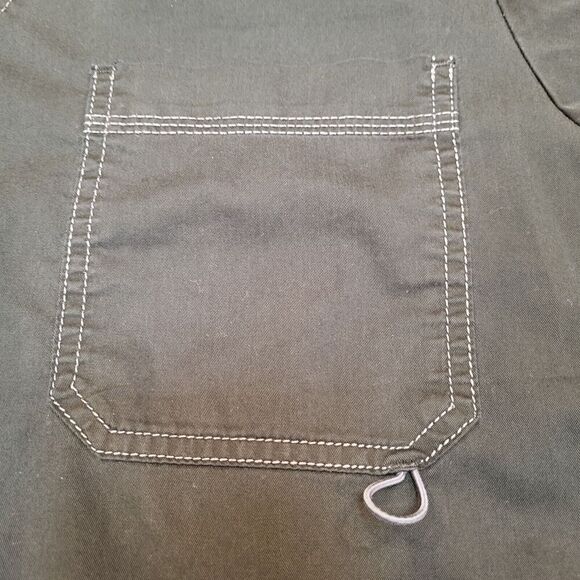 Dickies Plus Size 2XL Black Scrub Top V-Neck Bungee Pocket Utility Logo - Picture 9 of 12